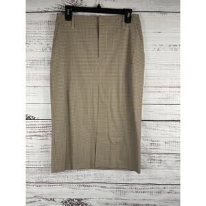 GAP Skirt Womens 8 Petite Plaid Pencil Front Slit Career Pockets Office Workwear